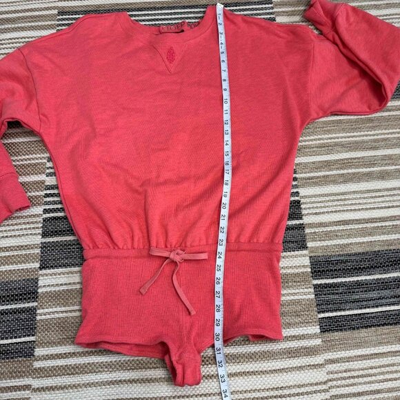 Free People FP Movement For The Win Playsuit Open Back Micro Shorts Orange Sz S - Picture 11 of 13